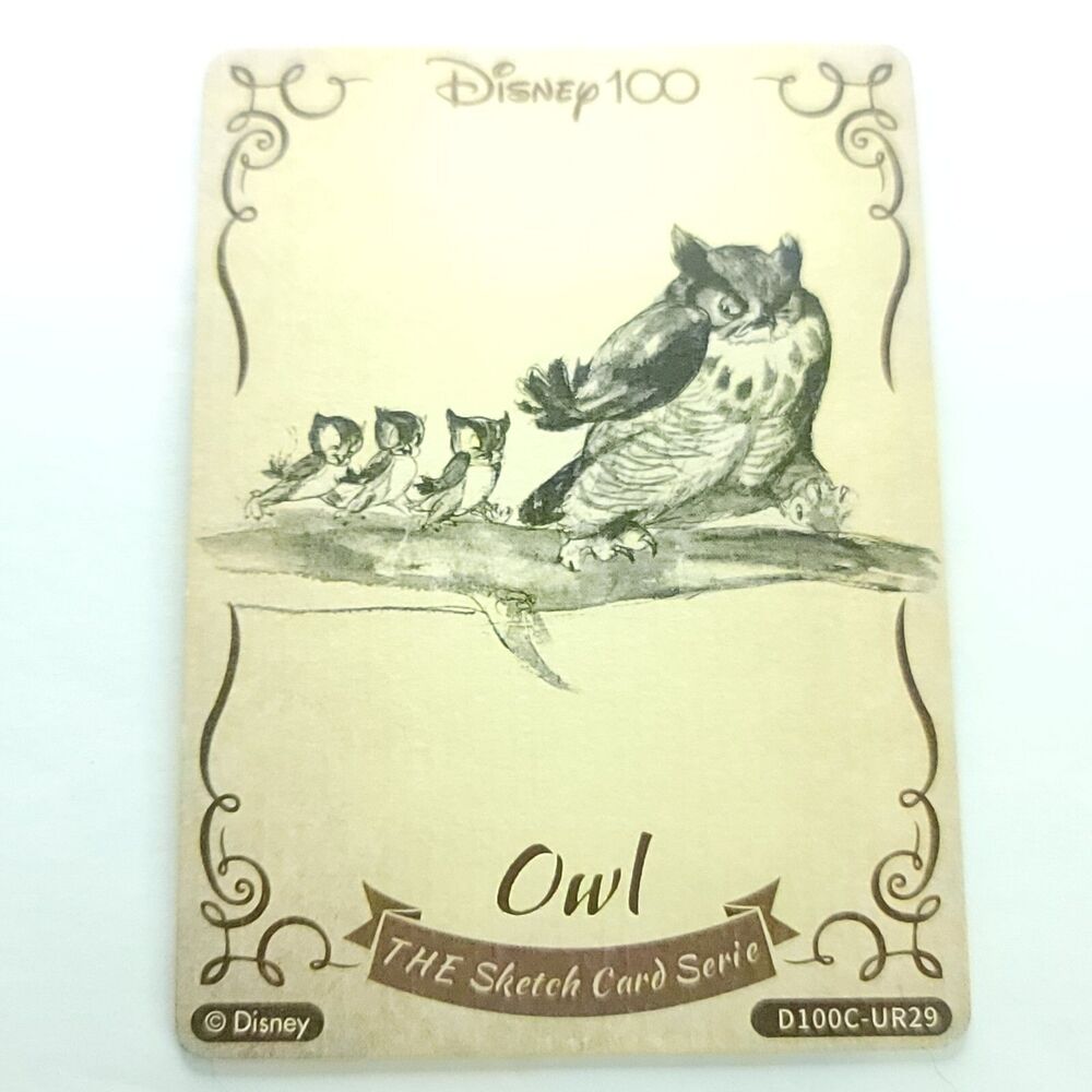 Owl Winnie The Pooh Card Fun Wood Sketch Card Disney 100 Anniversary Carnival